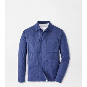 Peter Millar Men L Summer Safari Jacket Atlantic Blue $250